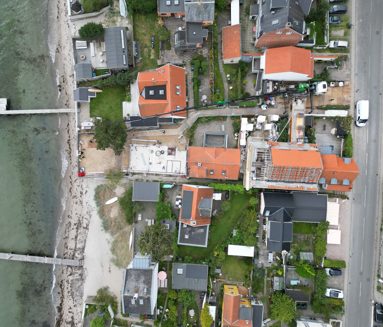 Luftfoto af kranløsning på Taarbæk Strandvej