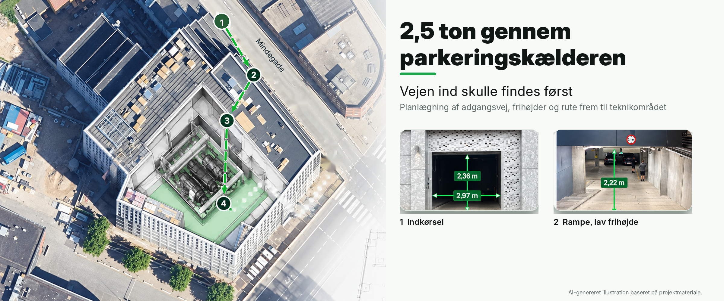 2,5 ton gennem parkeringskælderen