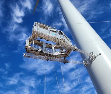 SQYFlex platform ved vindmølletårn som del af BMS investering i vindindustrien